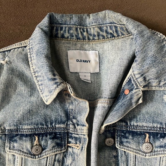 Old Navy Distressed Denim Jacket - Picture 2 of 3